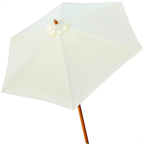 AKTIVE Garden 53863 Parasol hexagonal, diámetro 300 cm, crema mástil de madera