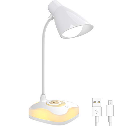 Lámpara Escritorio LED, OMERIL Luz Lectura Recargable USB con Control Táctil, Luz...