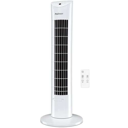 Pro Breeze Ventilador de Torre Oscilante - 60W con Temporizador y Mando...