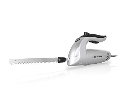Orbegozo CU 3800 Cuchillo Eléctrico, 150 W, Cuchillo Doble Dentado INOX, Interruptor...