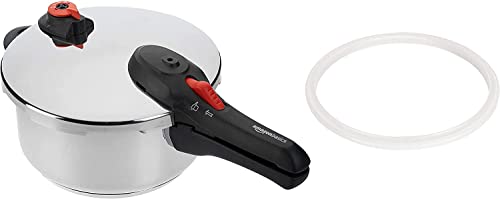 AmazonBasics Olla a presión de acero inoxidable, 4 L