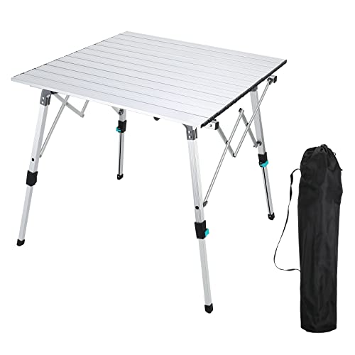 Synlyn Mesa plegable portátil de aluminio para camping, mesa de jardín de...