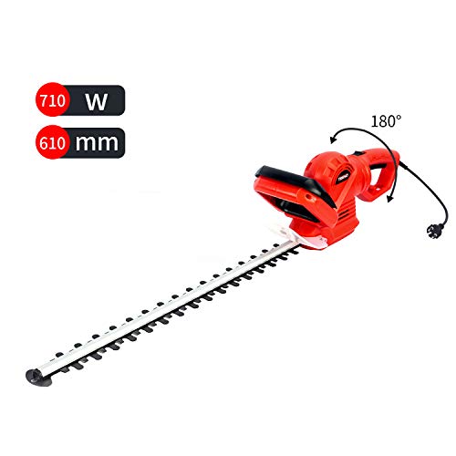 TEENO Cortasetos, 710W Cortasetos Electrico, Longitud de la Cuchilla 610 mm, Paso...