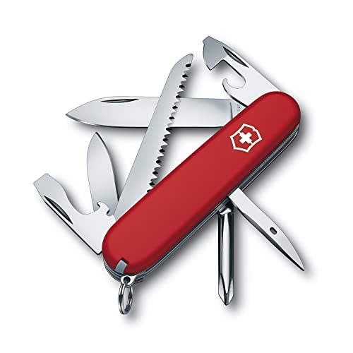 Victorinox Hiker - Cuchillo, Rojo, Acero inoxidable, 7 herramientas-13 funciones