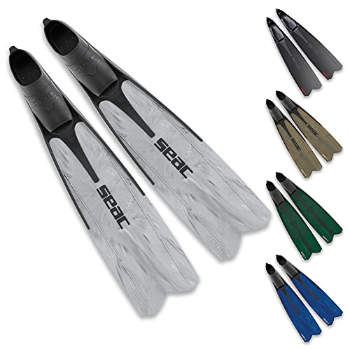 Seac Shout Camo, Aletas largas para buceo, apnea y pesca submarina, Gris,...