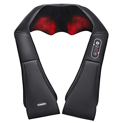 Naipo Masajeador Eléctrico de Hombros y Cuello con Función de Calor, Masaje...