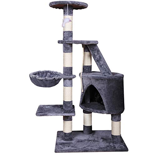 MC Star Árbol para Gato Torre de Escalada 120cm Gris Estable Rascador...