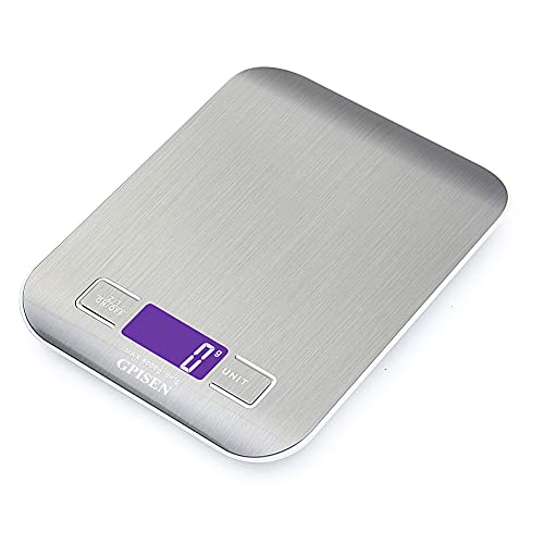 GPISEN Smart Digital Báscula con Pantalla LCD para Cocina de Acero Inoxidable,...