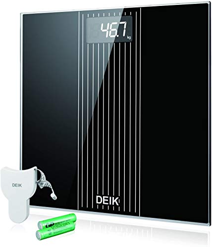 Deik Bascula Baño, Báscula Baño Digital con Pantalla LCD Retroiluminada, Alta Precisión,...