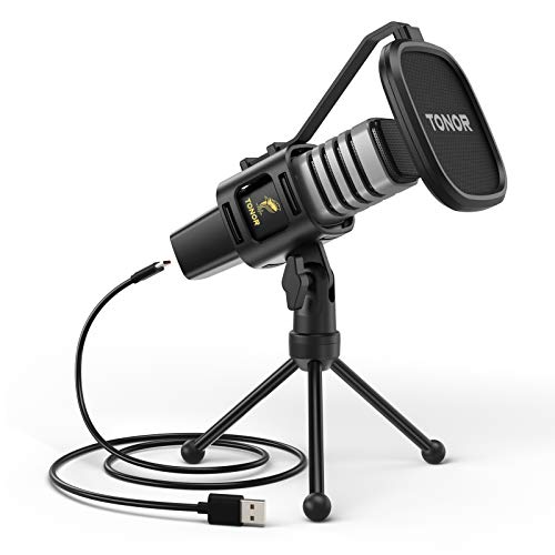Micrófono USB de Cardioide TONOR para Ordenadores PC, Micrófono con Soporte de...
