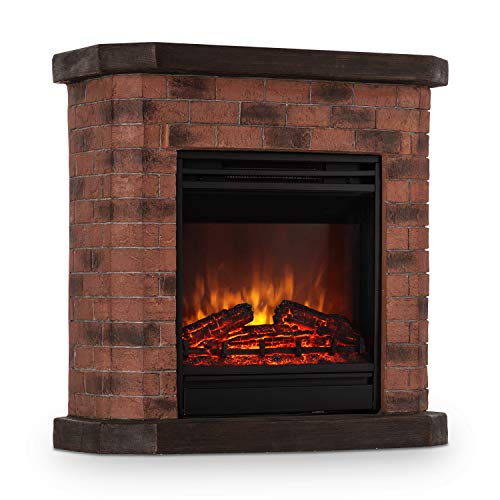 KLARSTEIN Villach Brick Edition - Chimenea eléctrica, Efecto de Llamas LED, Brillo...