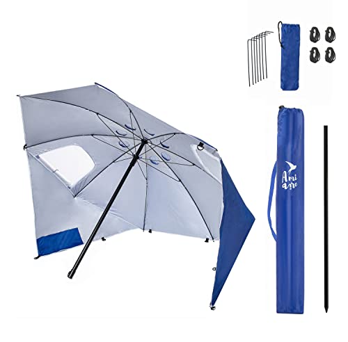 Amiaire Sombrilla de Playa - Sombrilla de Playa de 180 cm diámetro–...