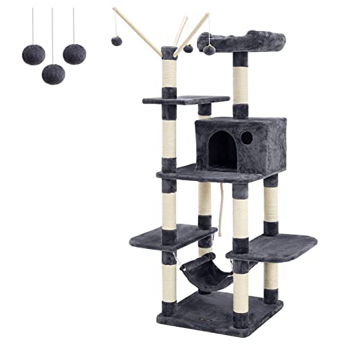 FEANDREA Árbol para Gatos, Rascador de Gatos, Color Antracita PCT86G