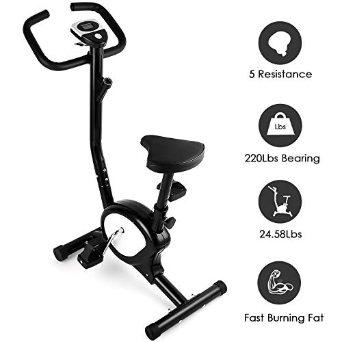 AGM Bicicleta Estáticas, Bicicleta de Entrenamiento de Fitness Resistencia Ajustable, Consumo de...