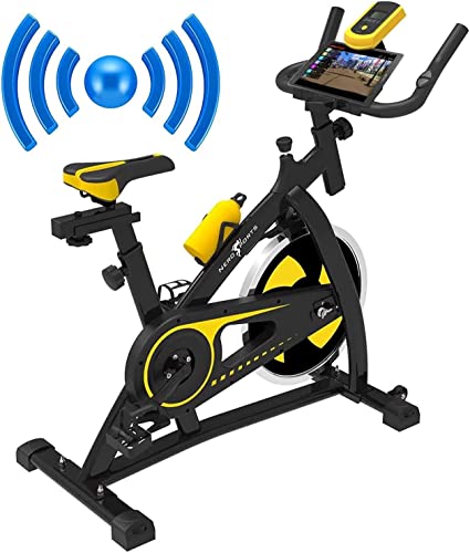 Nero Sport Bluetooth Bicicleta de Ejercicios Aeróbicos Spinning para Interiores Bicicleta Estática...
