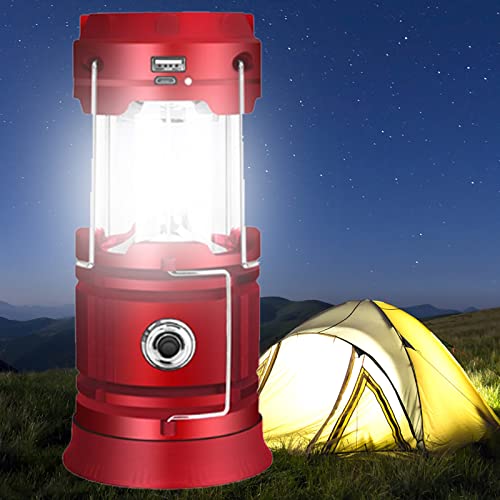 Linterna LED portátil camping, linterna solar recargable por USB, ultrabrillante, funciona con...