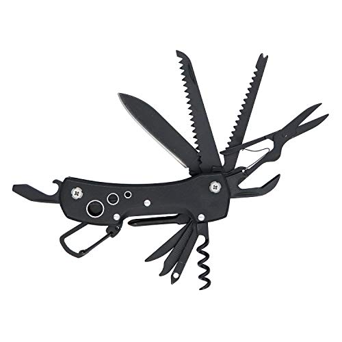 Amazon Basics - Navaja de bolsillo multiusos 15 en 1 con funda...