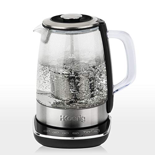 H.KOENIG Tetera Eléctrica con Infusor y Filtro, 2200 W, Capacidad de 1.5...