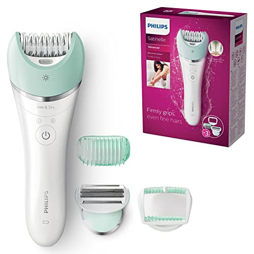 Philips Satinelle Advanced BRE620/00 - Depiladora Wet & Dry para mujer inalámbrica,...