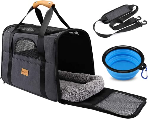 Transportín Perro Gato, Bolsa de Transporte Transpirable para Mascotas, Portador de Viaje...
