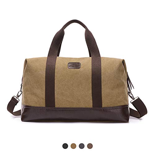 Overmont Bolsa de Viaje Vintage Bolsa de Hombro Maletín de Cuero de...