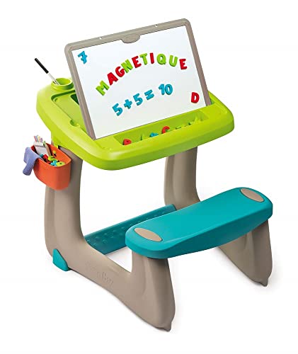 Smoby 420103 - Escritorio para niños (Doble Cara, magnético, Pizarra de Tiza...