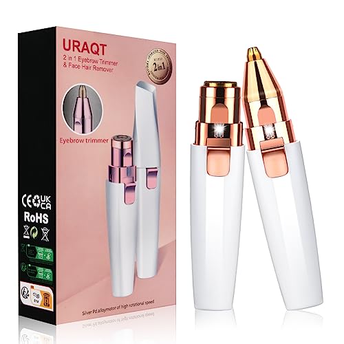 URAQT Depiladora Facial Mujer, Eléctrica Depiladora Cejas Portátil, 2 en 1 Rasuradora...
