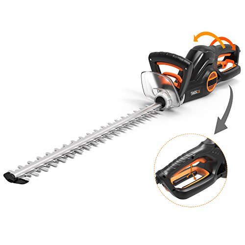 TACKLIFE Cortasetos Eléctrico, 600W Cortasetos, 20mm Ancho de Corte, 3 Ángulos de...