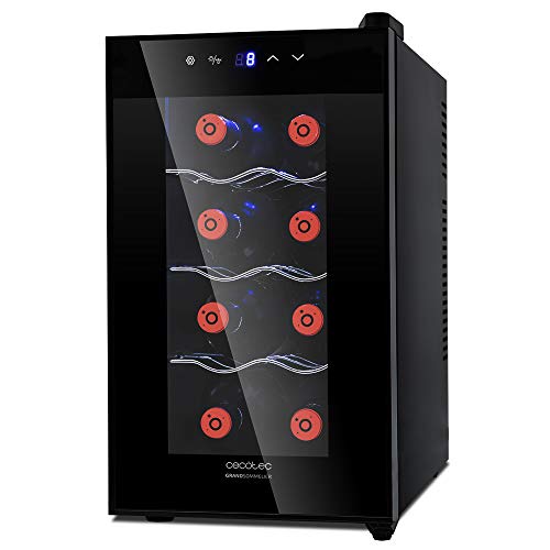 Cecotec Vinoteca de 8 Botellas con Capacidad de 25L. Diseño Puerta FullCrystal,...