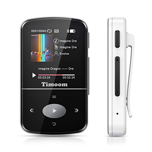 Timoom Reproductor MP3 Bluetooth, Mini MP4 reproductor deportivo con 32 GB, HiFi...