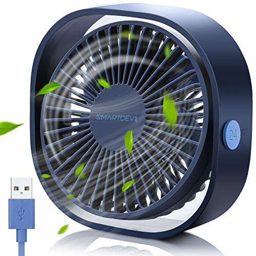 SmartDevil Ventilador USB, Mini Ventilador USB Silencioso, Personal Portátil Ventilador PC, para...