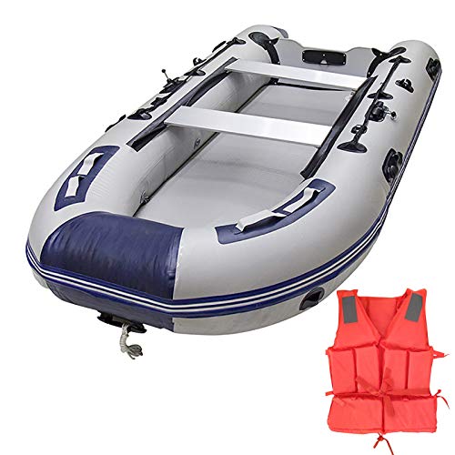 AAADRESSES Barco Inflable Grueso Goma Fondo Aleación Aluminio, Aerodeslizador Barco Pesca en...