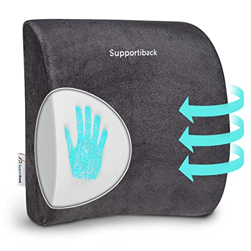 Supportiback Cojín Lumbar Ortopédico Memory Foam para Sillas de Oficina y Asientos...