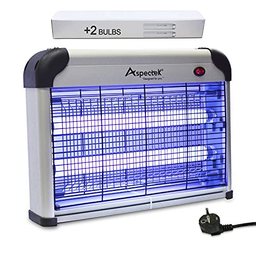 ASPECTEK Lámpara Matamoscas Electrico, Atrapa UV Lampara para Mata Mosquitos y Insectos,Control...