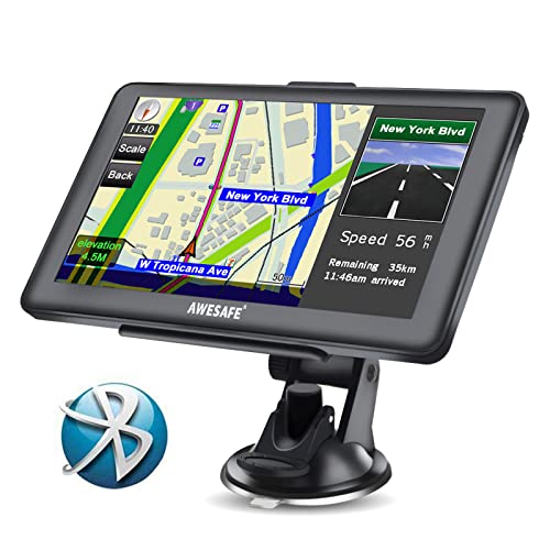 AWESAFE GPS para Coche de 7 Pulgadas Pantalla con Bluetooth, Gratis de...