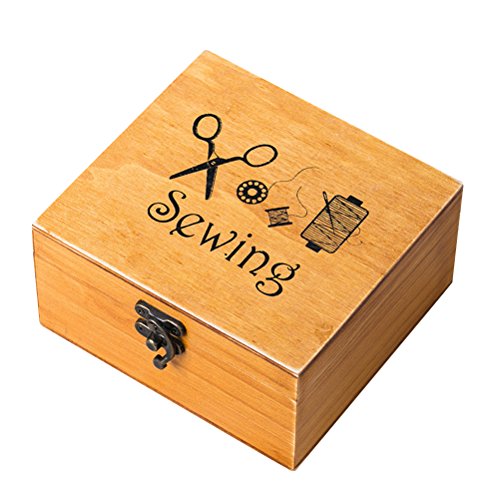 Rosenice Costurero de madera retro, accesorios de costura para manualidades