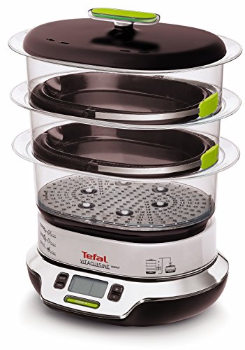 Tefal Vitacuisine Compact VS400333 - Vaporera compacta 1800 W, con 3 pisos...