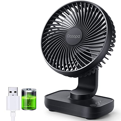 Ventilador de escritorio USB, ventilador de mesa con batería recargable de 4000...