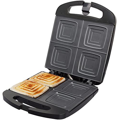 Jata SW546 Sandwichera compacta familiar, 4 sándwiches, Placas antiadherentes, Libre de PFOA,...